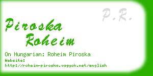 piroska roheim business card